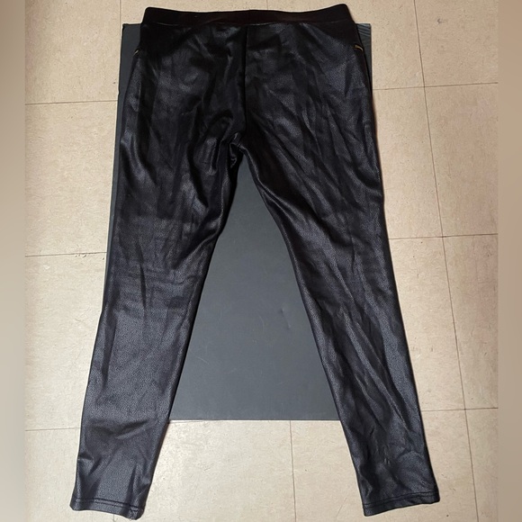 ANA Moto Pants Petite Women Black Gold Zipper Pull On Skinny Leg - Picture 4 of 10